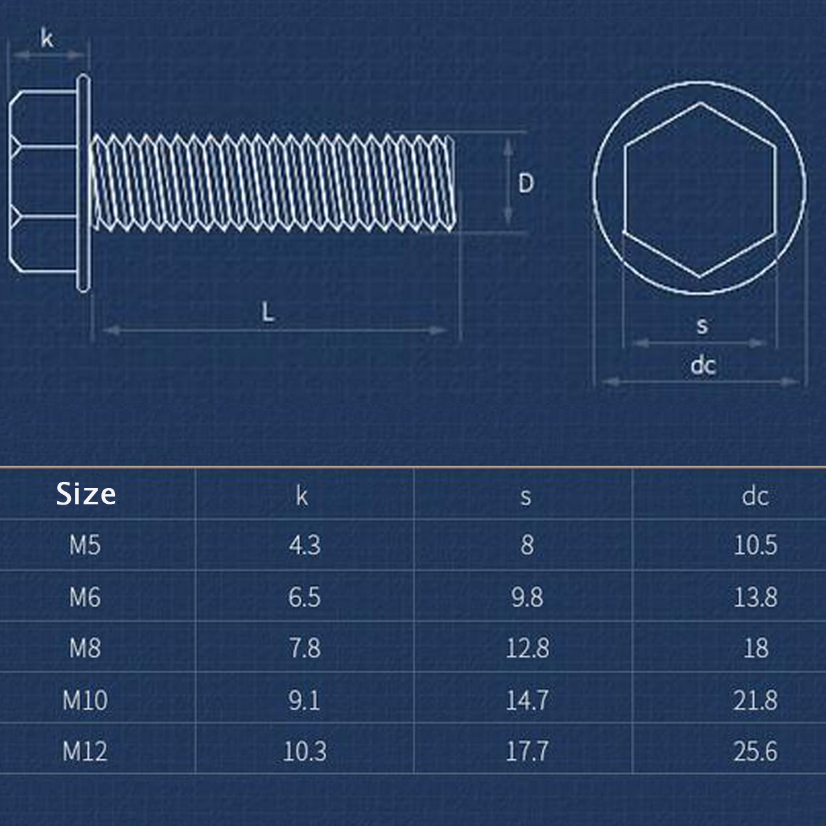 M6 M8 M10 M12 M16 Hex Head Flange Bolts Hexagon Washer Head Screws Grade 10.9