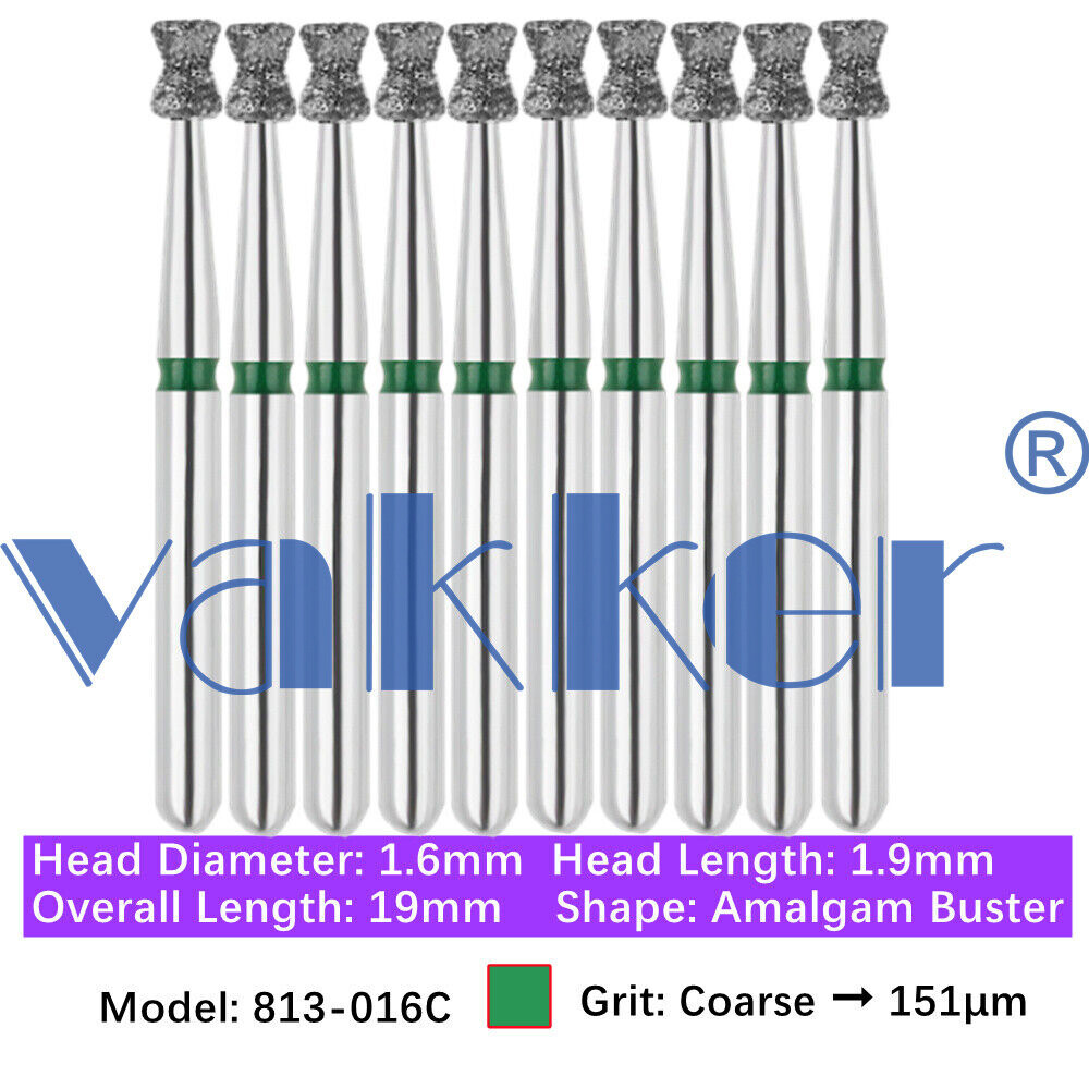 10Burs/pk Dental FG Diamond Burs High Speed Burs Inverted/ Double Inverted Cone