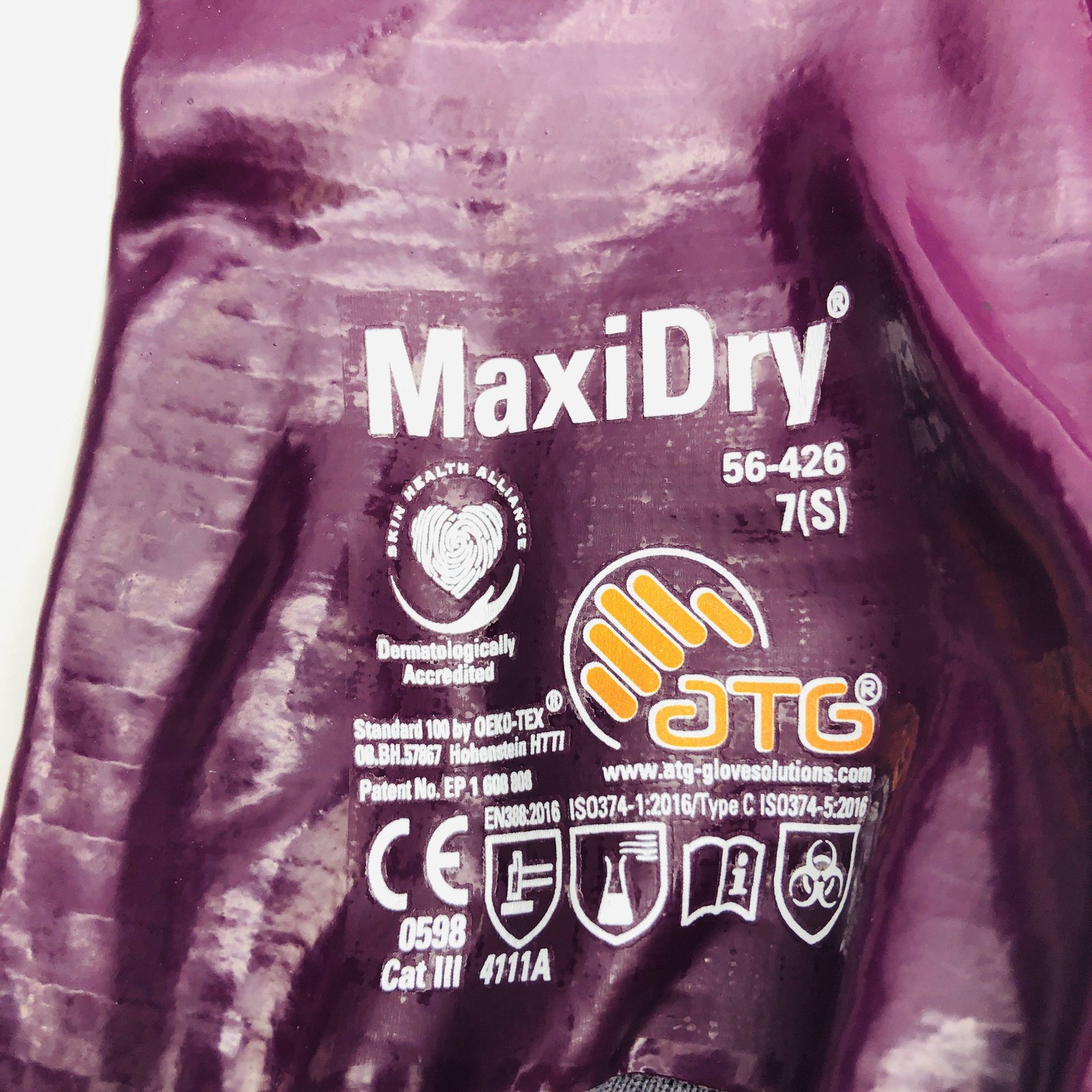 MaxiDry 56-426 Chemical Resistant Gloves Small 7 Nitrile Lightweight 12 Pairs