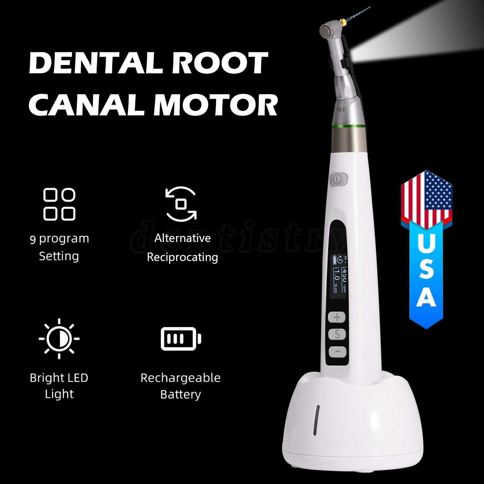 Dental Lab MARATHON Electric Micromotor Polisher+Contra Angle Straight Handpiece
