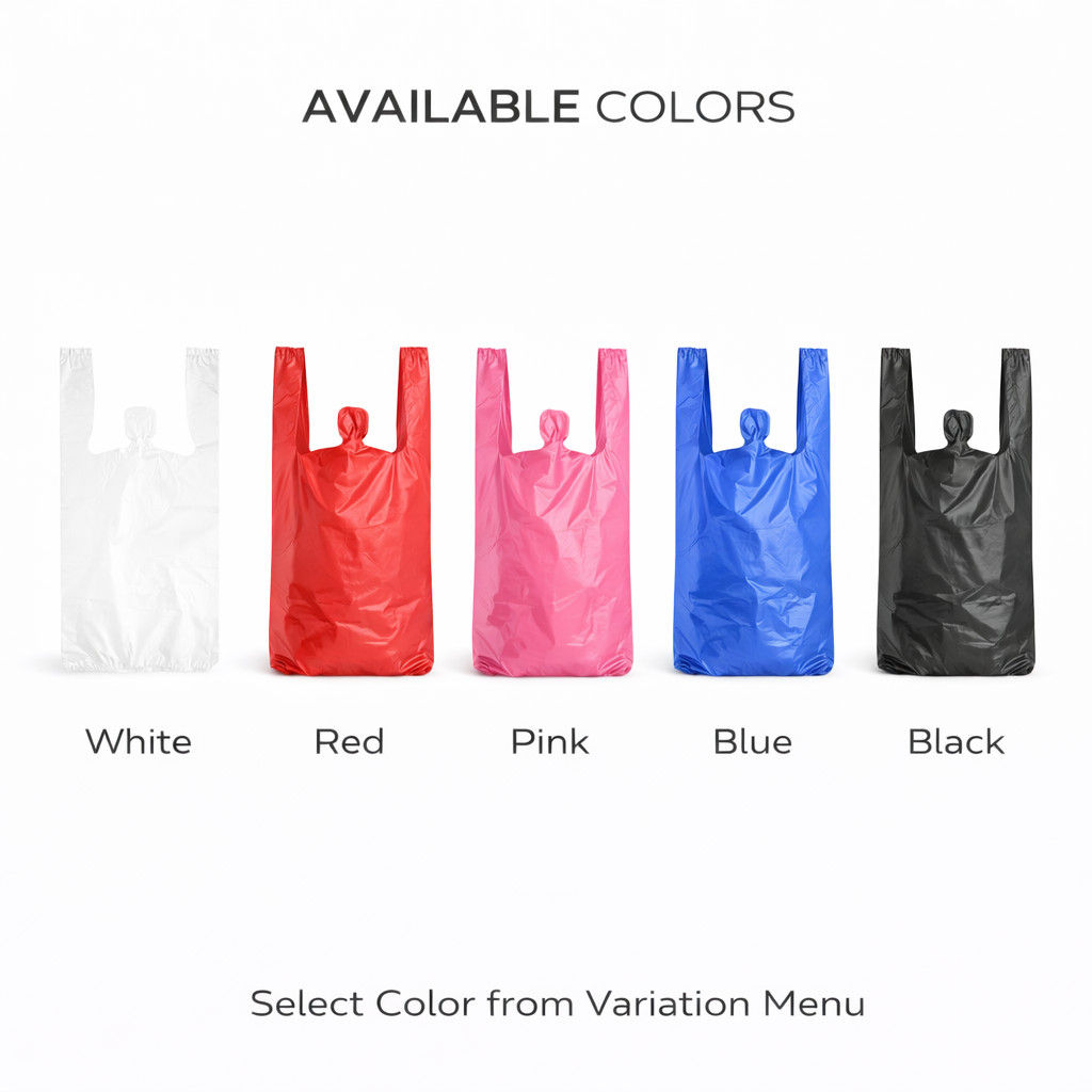 Any Color Bags 1/6 Large 21 x 6.5 x 11.5 T-Shirt Plastic Grocery Shopping 0.51 M