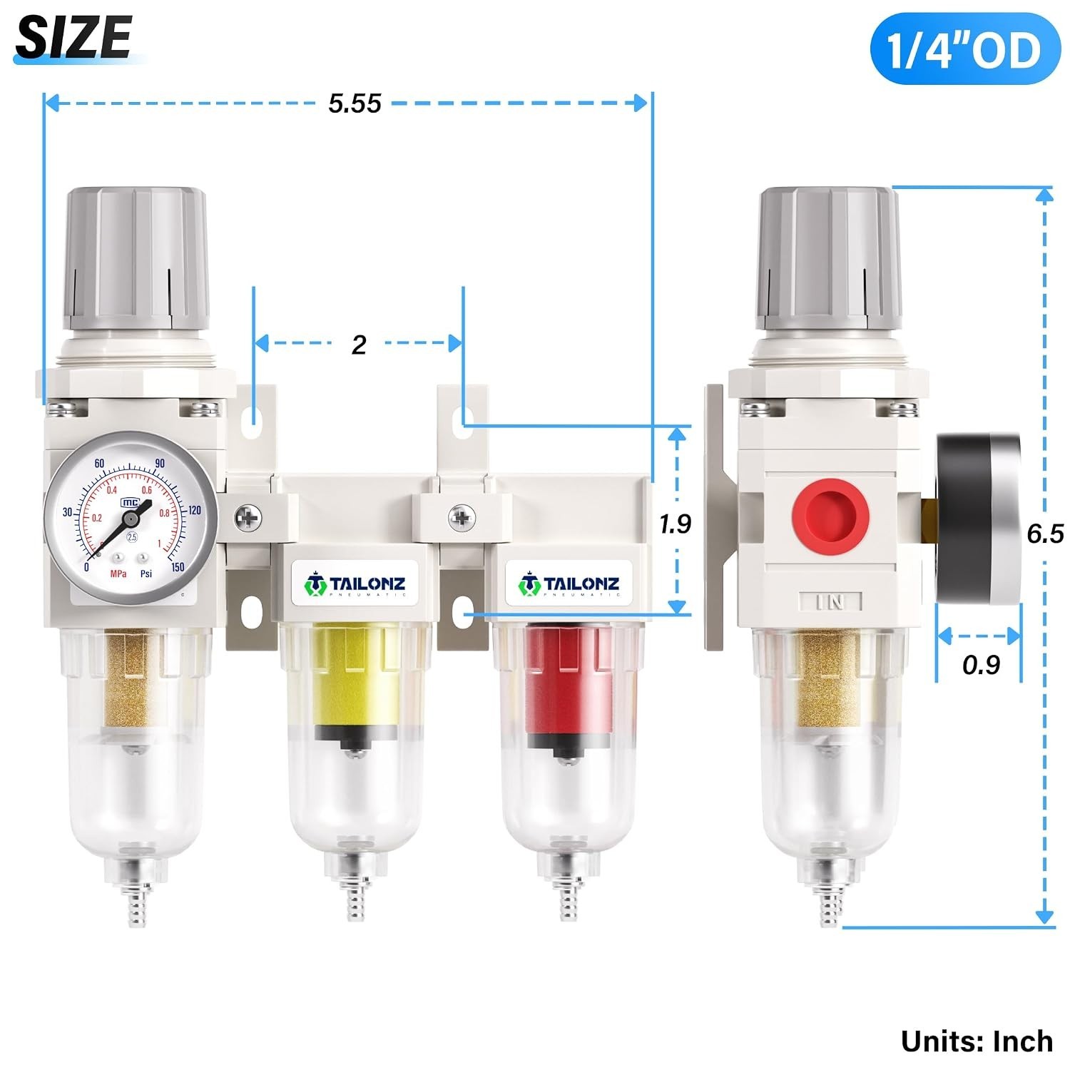 Grade 3 Stage Air Drying System 0-150PSI – Essential Air Tool Filter Combo