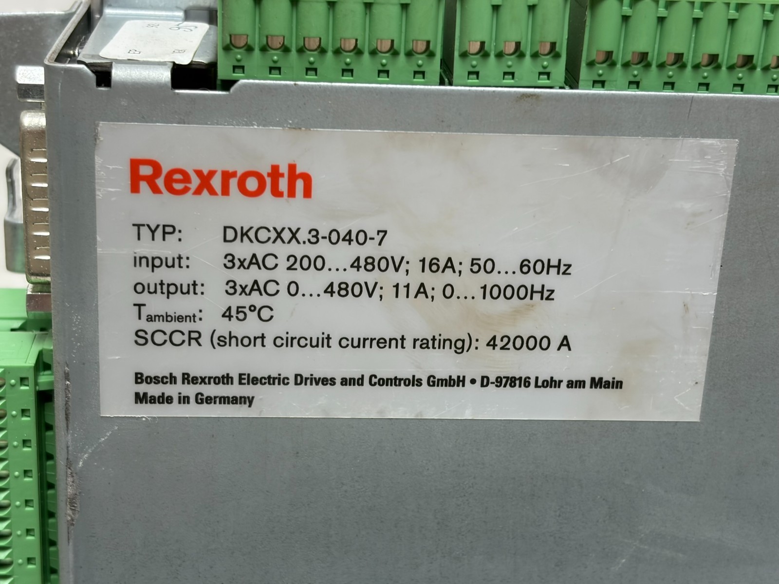 Rexroth Indramat DKCXX.3-040-7 EcoDrive Servo Drive FWA-ECODR3-FGP-03VRS-MS