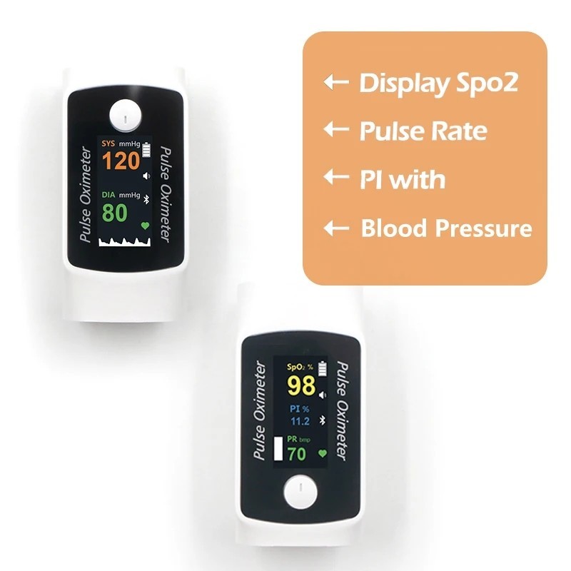 New 2-in-1 smart fingertip pulse oximeter with blood pressure measurement