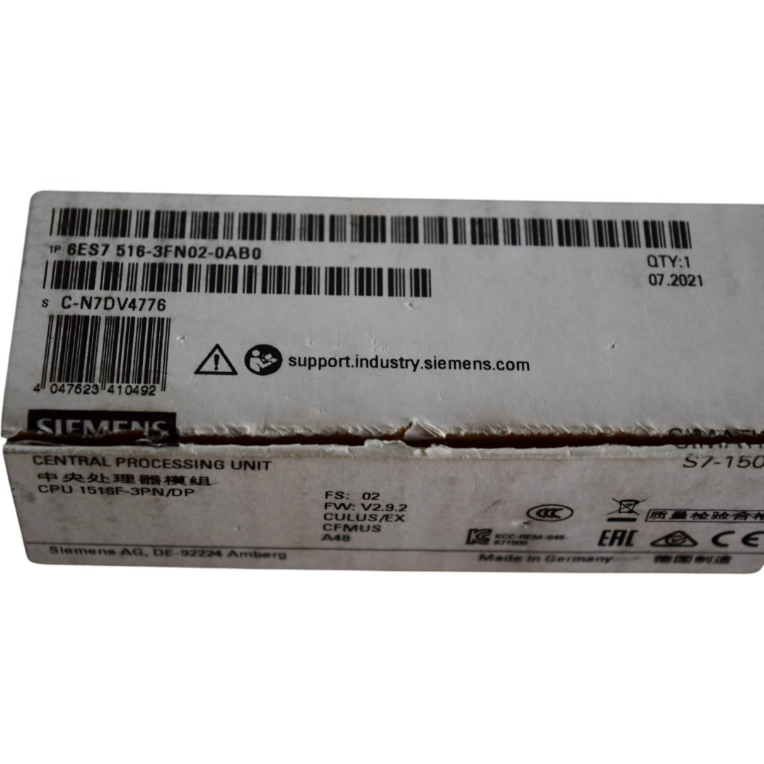 NEW Siemens 6ES7516-3FN02-0AB0 CPU 1516F-3PN/DP SIMATIC S7-1500 Controller Modul