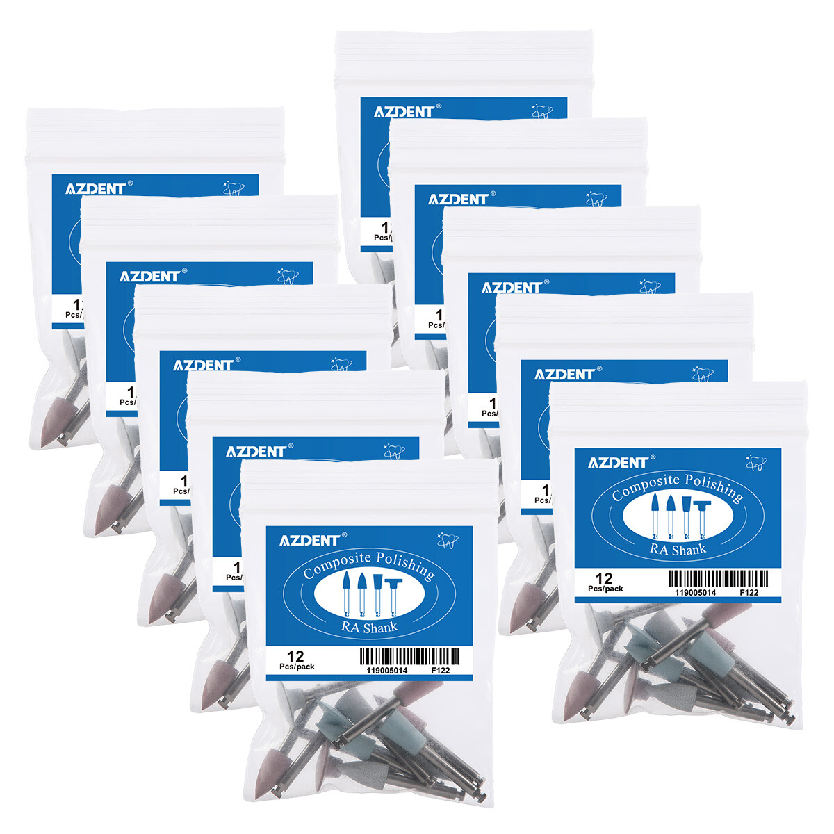 AZDENT Dental Composite Polishing Finishing Burs Silicone Polishers RA 2.35mm