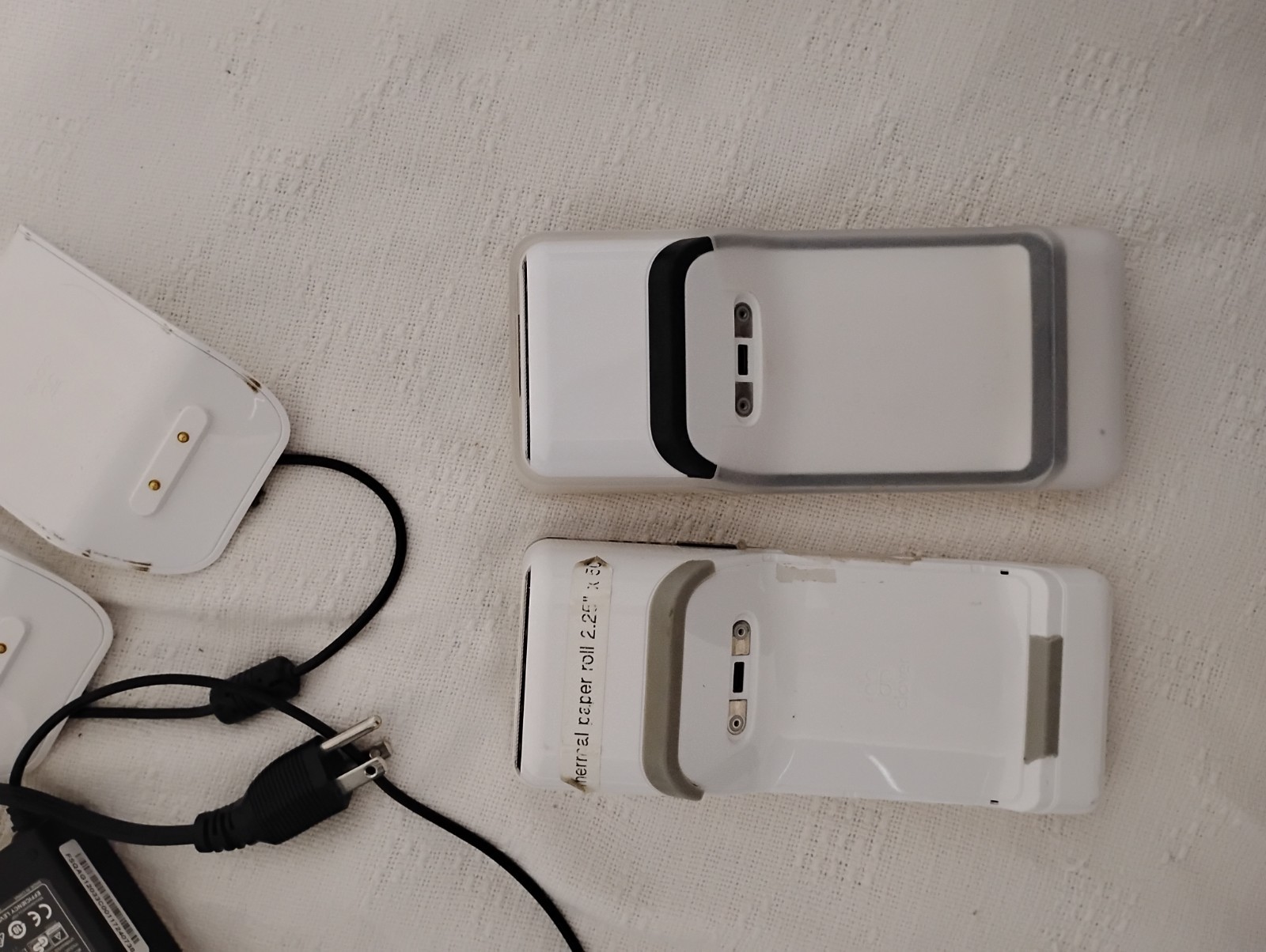 Clover Flex POS Credit Card Terminals Lot of 2 w/ Chargers & Charging Docks