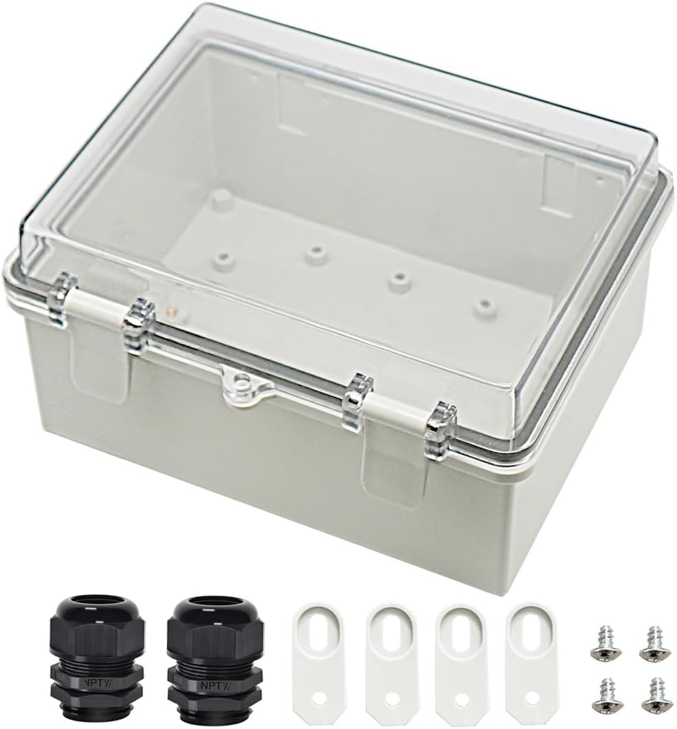 Junction Box ABS Plastic Dustproof Waterproof Electrical Boxes Hinged Shell …