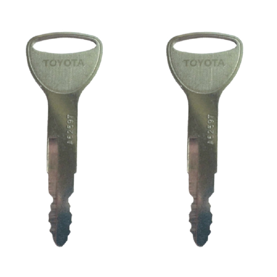 2 Toyota Forklift Ignition Keys with OEM Logo 57591-23330-71 marked A62597