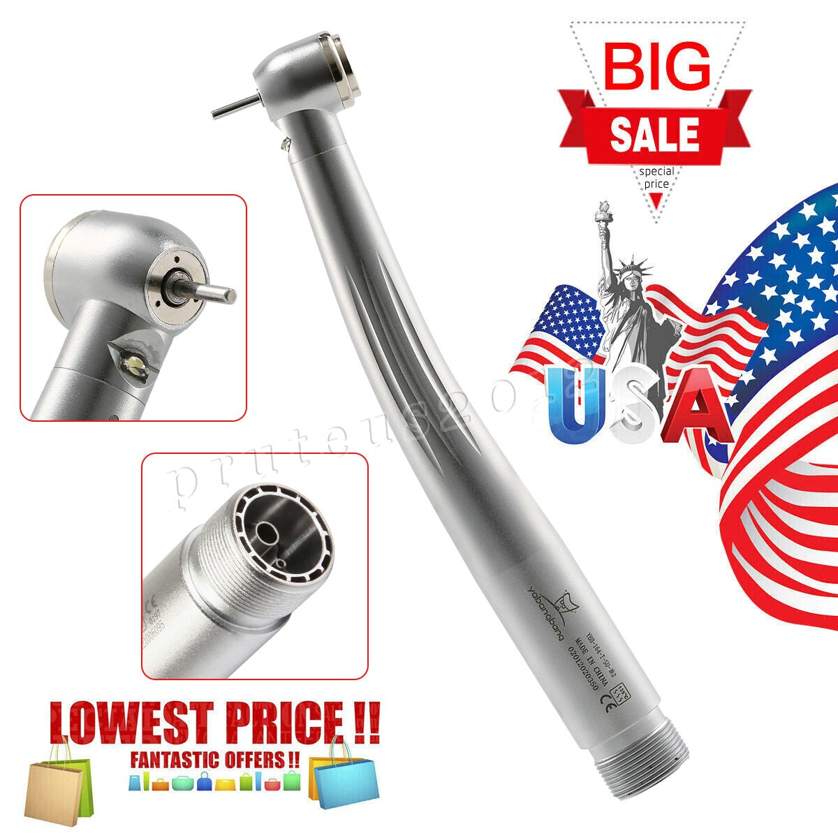 1-10 Yabangbang Dental (LED E-generator) High Speed Handpiece 4/2 Hole NSK Style