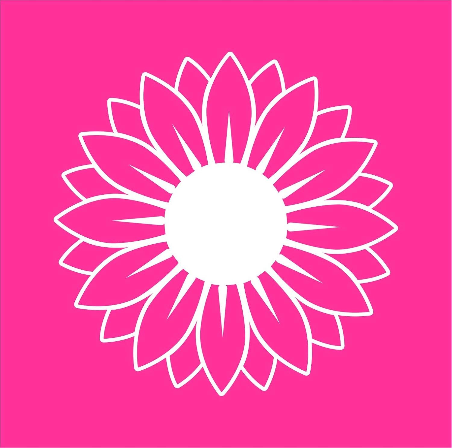 White Sunflower Vinyl Decal for Cars Trucks Vans Walls Laptop | Flower Floral St