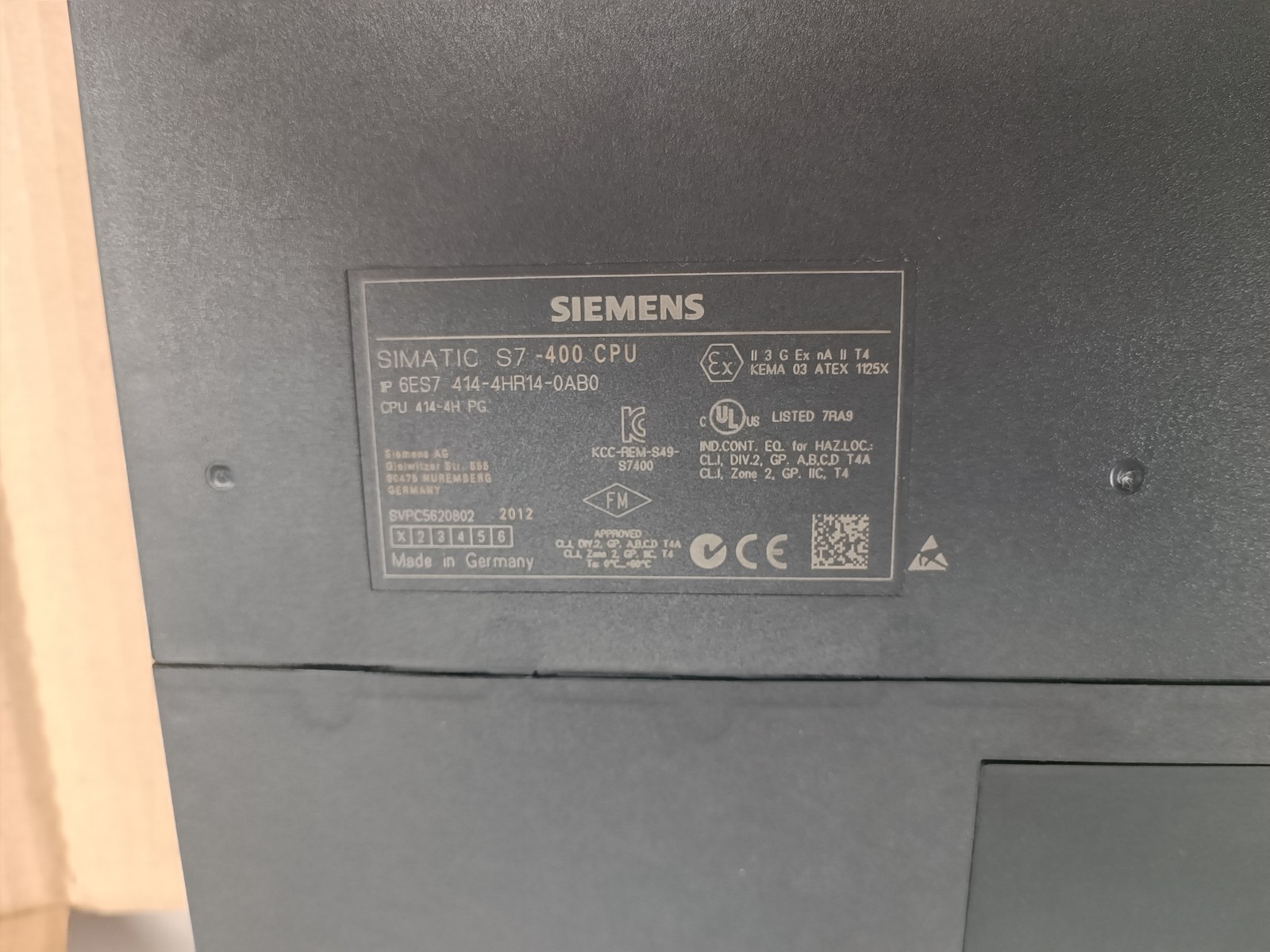 Siemens 6ES7 414-4HR14-0AB0 / 6ES7414-4HR14-0AB0 Seal Orange – Seal Open