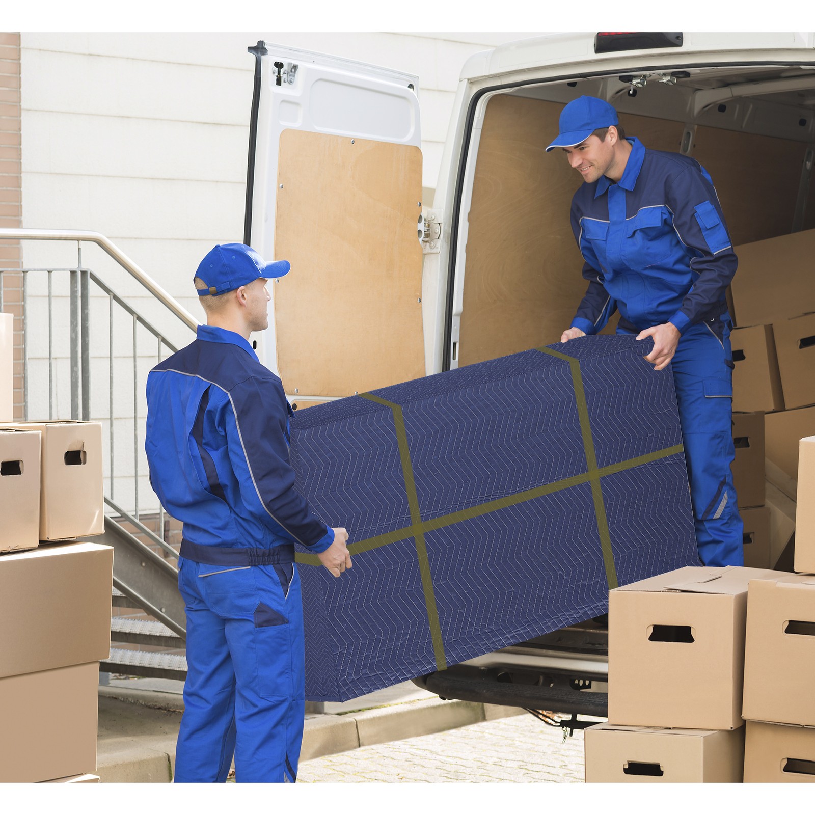 12 Pack Moving Blankets 72″x80″ Heavy Duty Packing Blankets Furniture Dark Blue