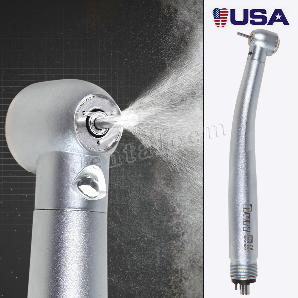 Yabangbang Dental LED High Speed Turbine /1:5 Fiber Optic Contra Angle Handpiece