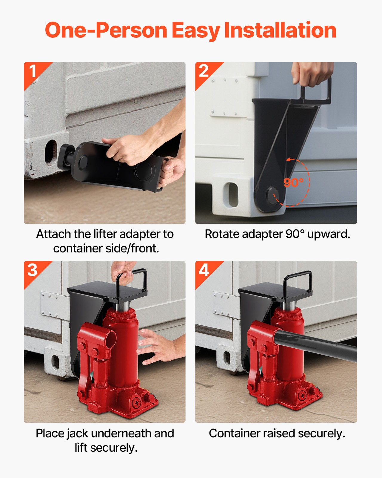 VEVOR 1-Pack Shipping Container Jack Lug with Handle Storage Leveler Booster