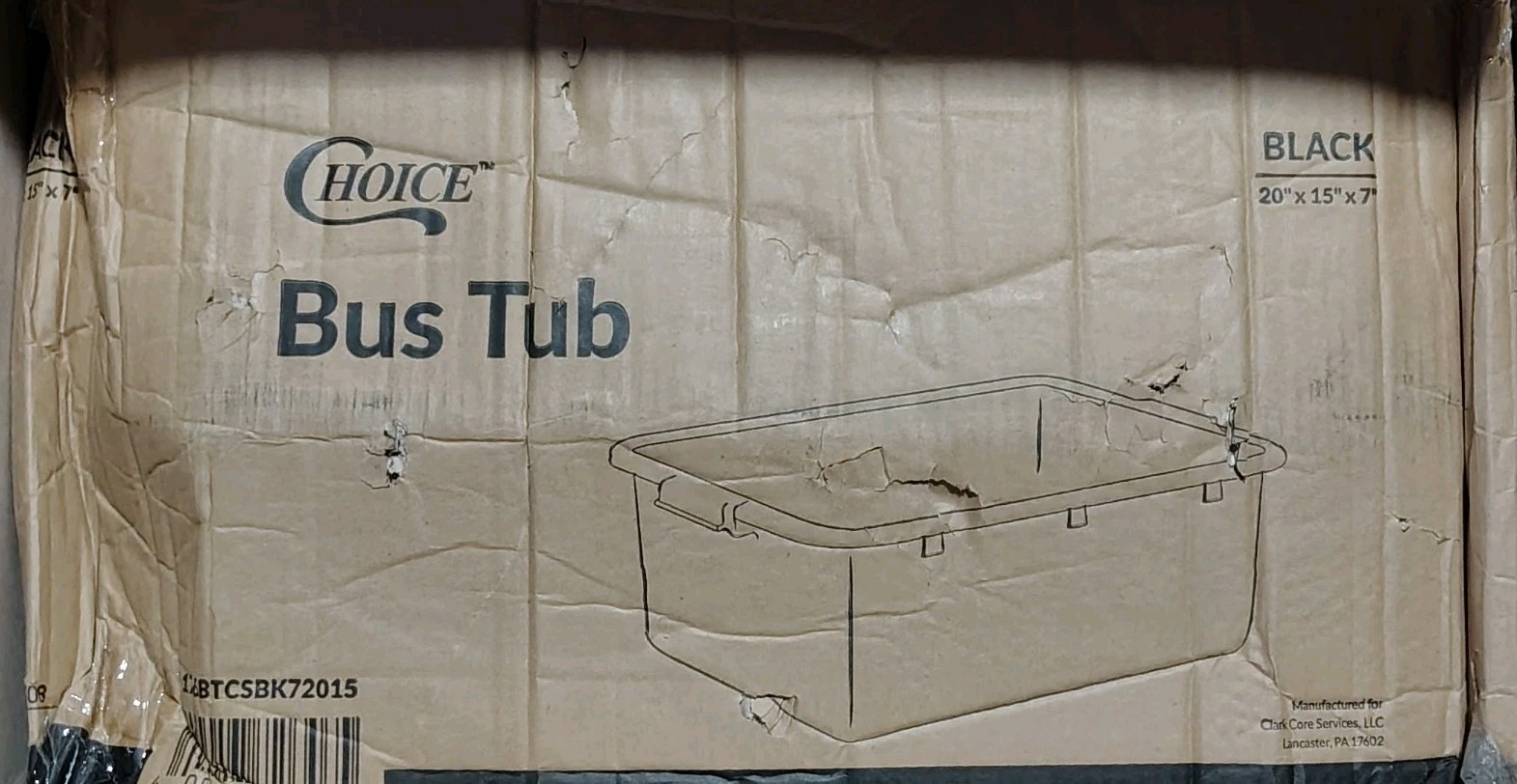 Choice Bus Tubs (6 Count) Black 20″ x 15″ x 7″