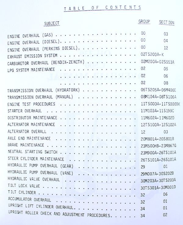 Clark C500-Ys60 C500-S60 Forklift Service Repair Shop Manual C500Ys60 C500S60