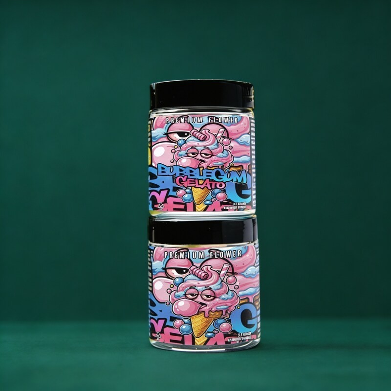 Bubblegum Gelato 3.5 Gram Flower Herb Jar – 12 Pack