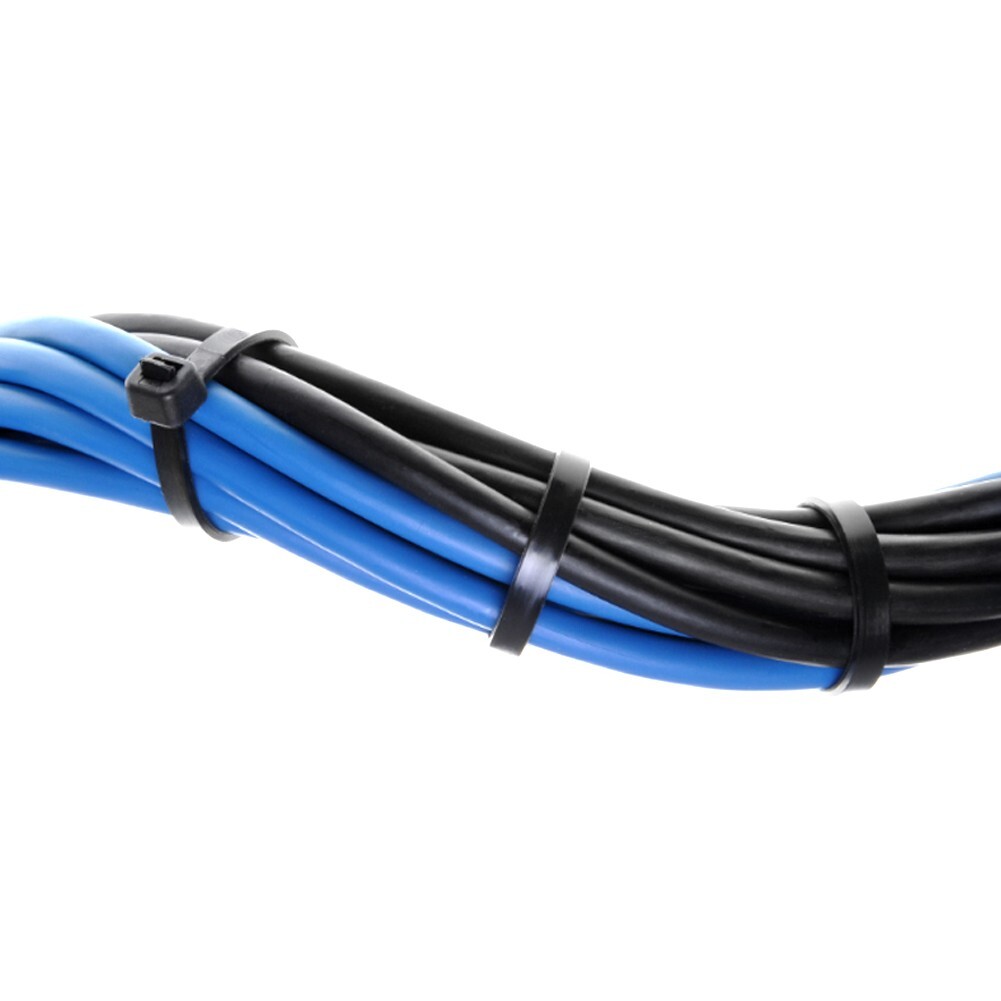 1000-Pack Premium 8″ Inch Black Nylon Zip Ties, 60 lbs, UV Resistant Cable Ties