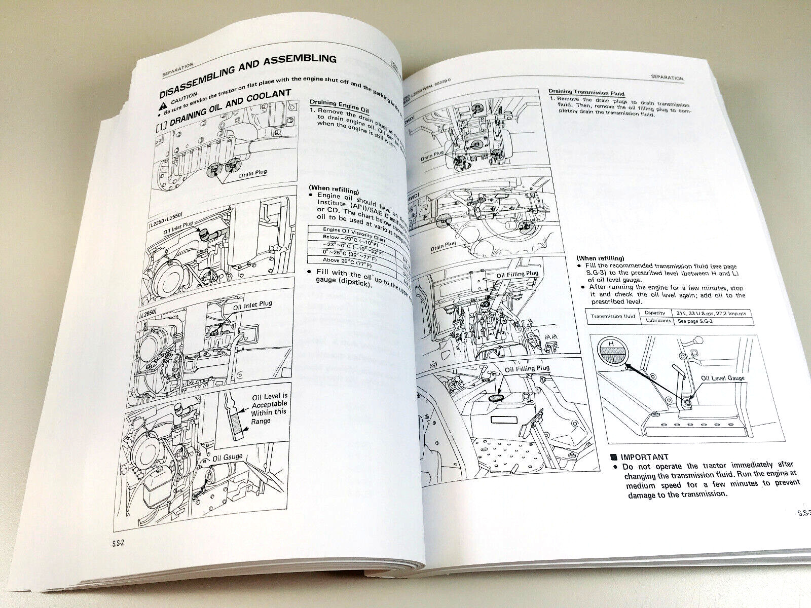 Kubota L2250 L2550 L2850 Tractor Service Repair Manual Shop Book Overhaul 452Pgs