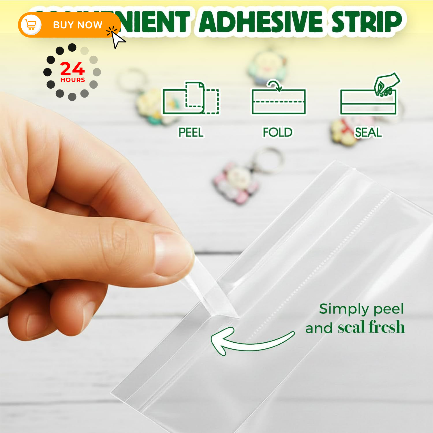 Seal Fresh Self Sealing Cellophane Bags – 2″ x 3″ (1000 Count) x 3″, Clear