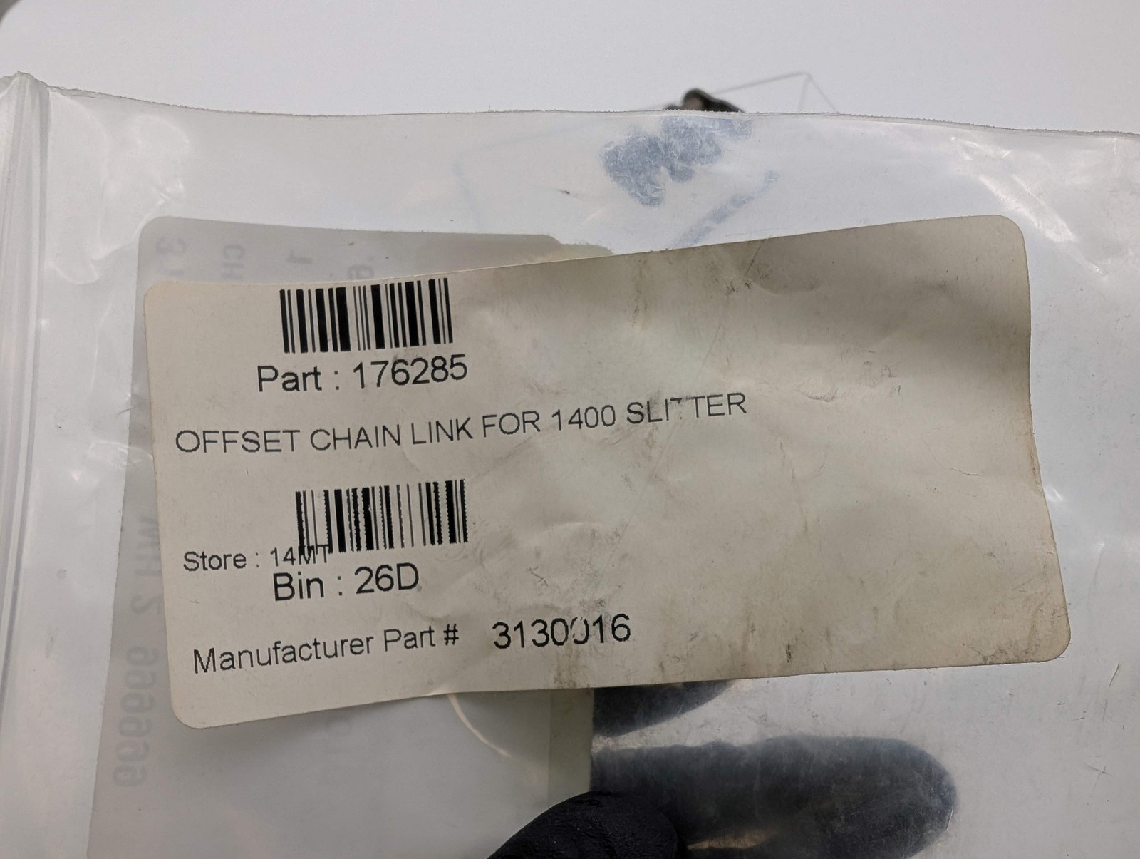 Marquip Ward United 3130016 Offset Chain Link 1400 Slitter BW Paper Sys 176285