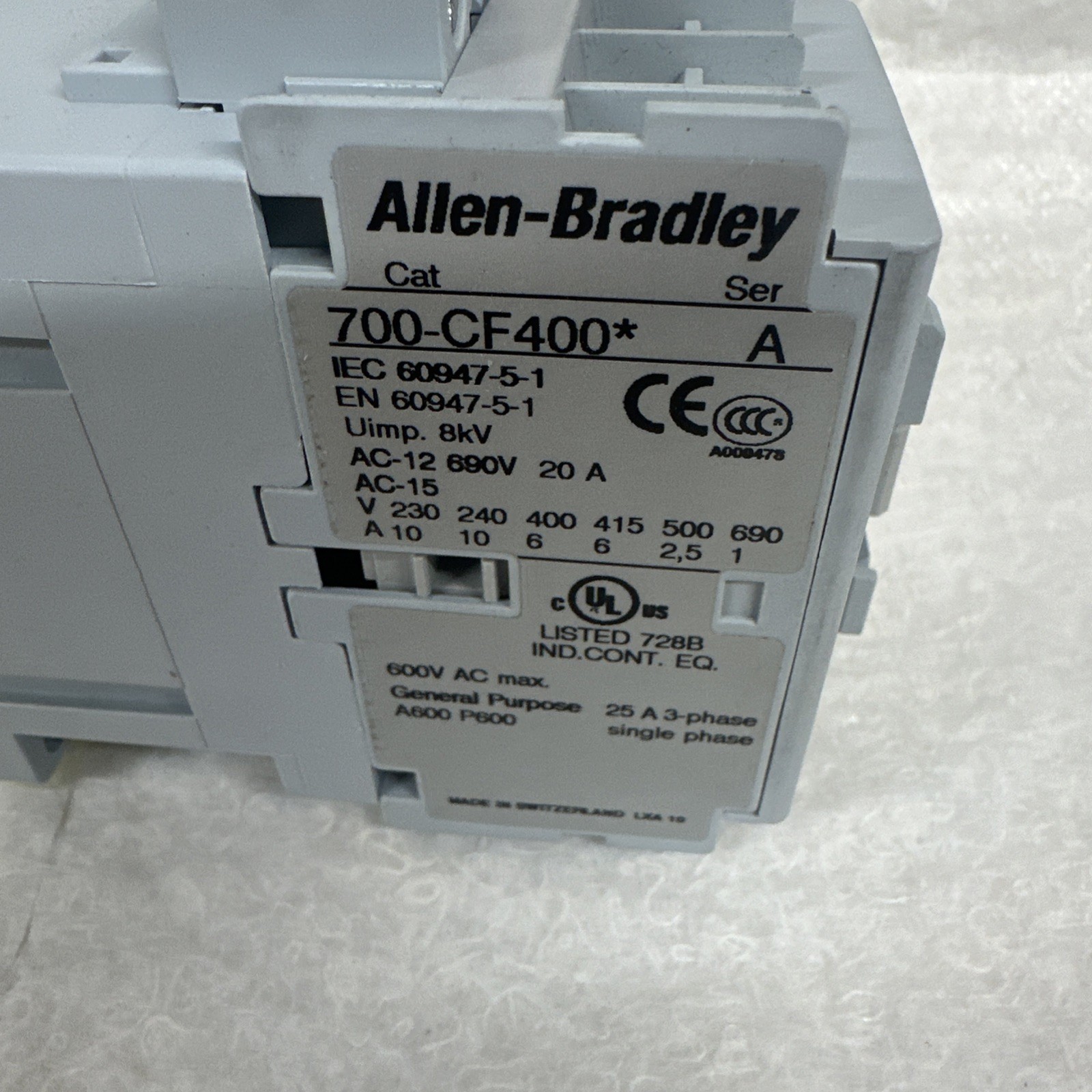 Genuine Allen-Bradley 700-CF400D Contactor Relay