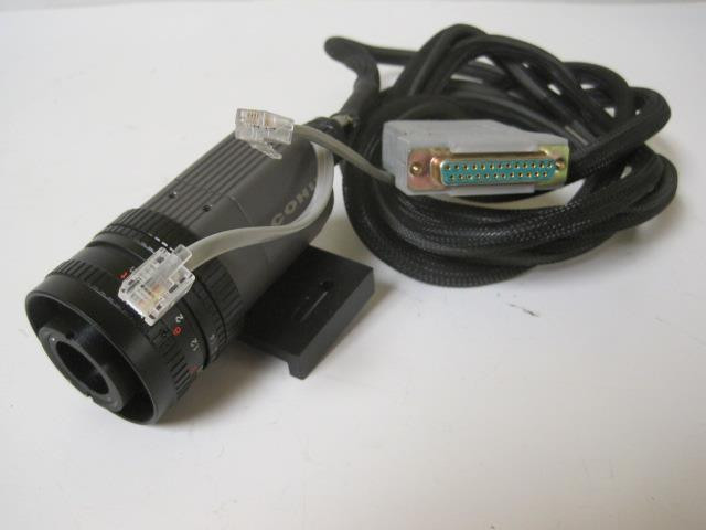 COHU CCD CAMERA WITH LENS 0.5-5M 1.3-15FT W/ FPHGR3 25 PIN FEMALE CONNECTOR