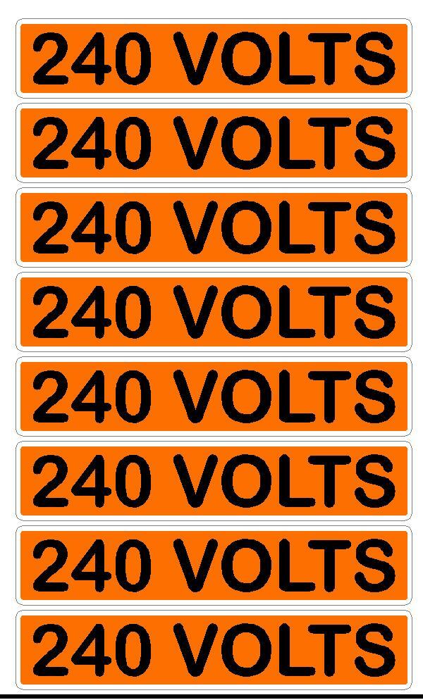 Conduit Line Marker Orange Black 110 115 120 208 220 240 480 Volt 3Phase Sticker