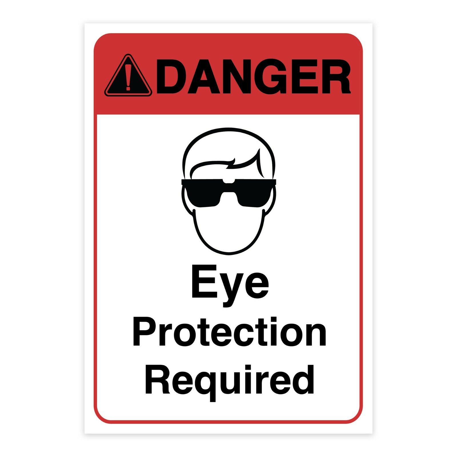 Warning Eye Protection Required Sign Vinyl Decal Window Wall Safety Sticker