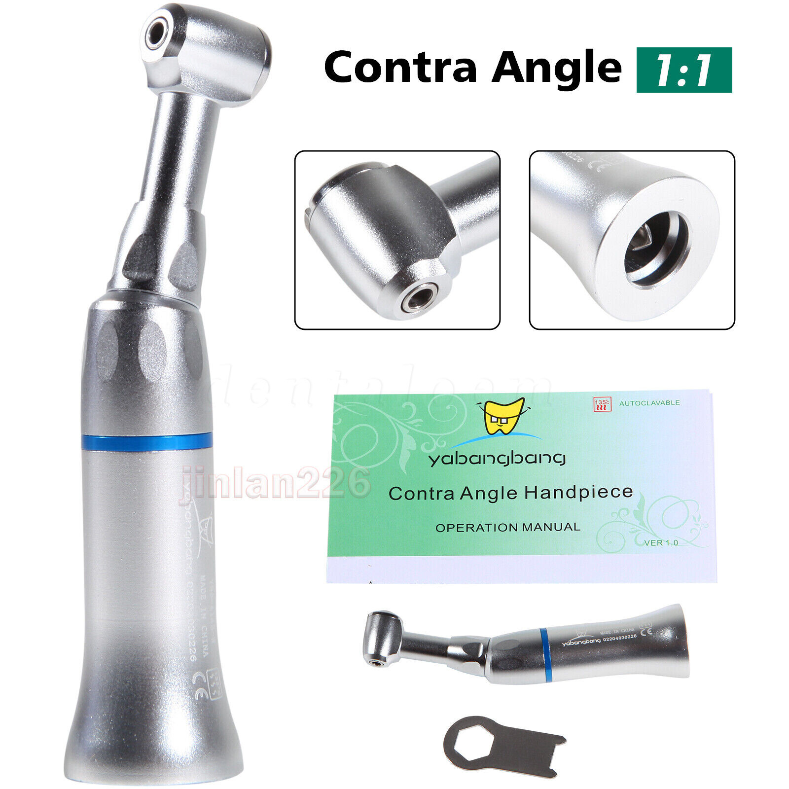 NSK Style Dental Slow Low Speed Contra Angle Handpiece Push Button Attach E-Type