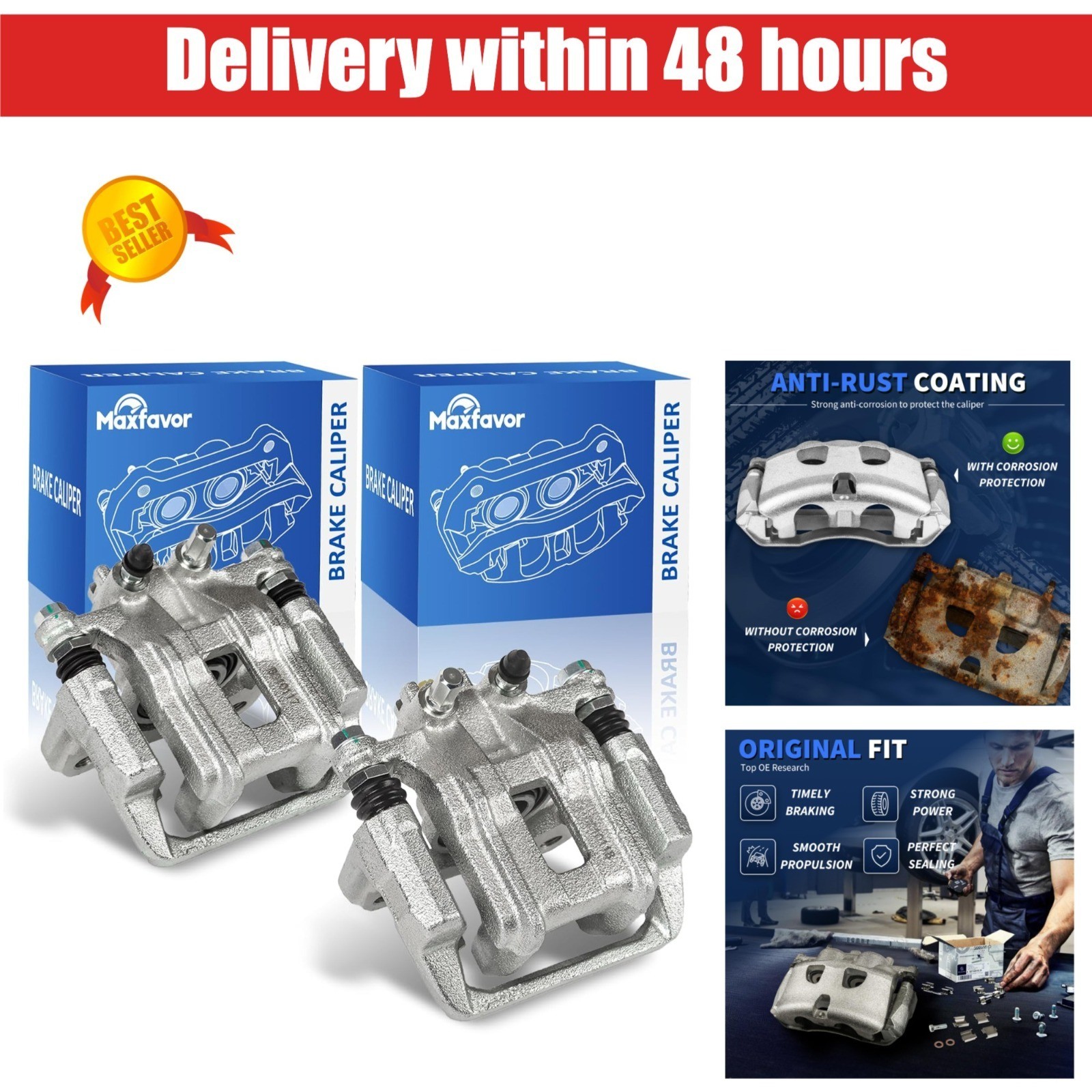 Maxfavor Rear Brake Calipers for Honda CR-V Accord RDX 2007-2012