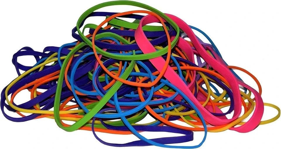 Rubber Bands Assorted Sizes 0.5 lb Bag – Strong Elastic Bands for Home, Office