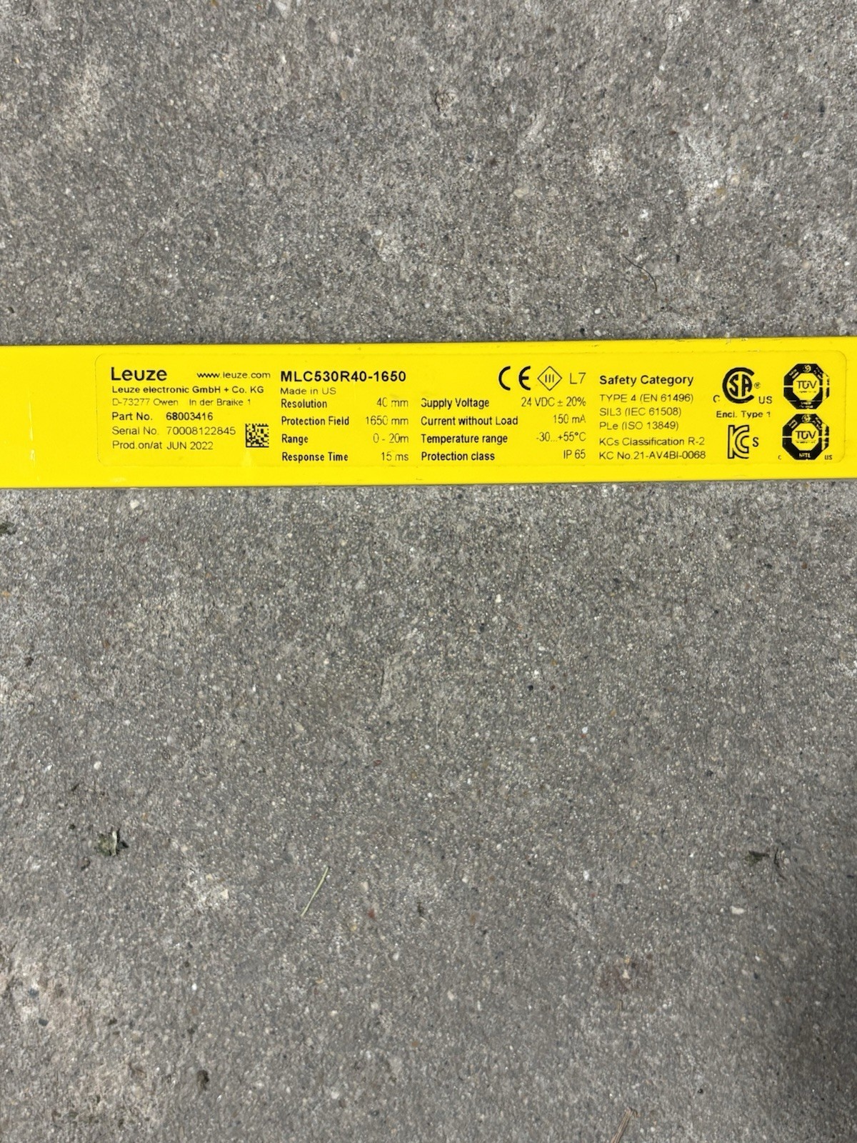 LEUZE MLC530r40-1650 New