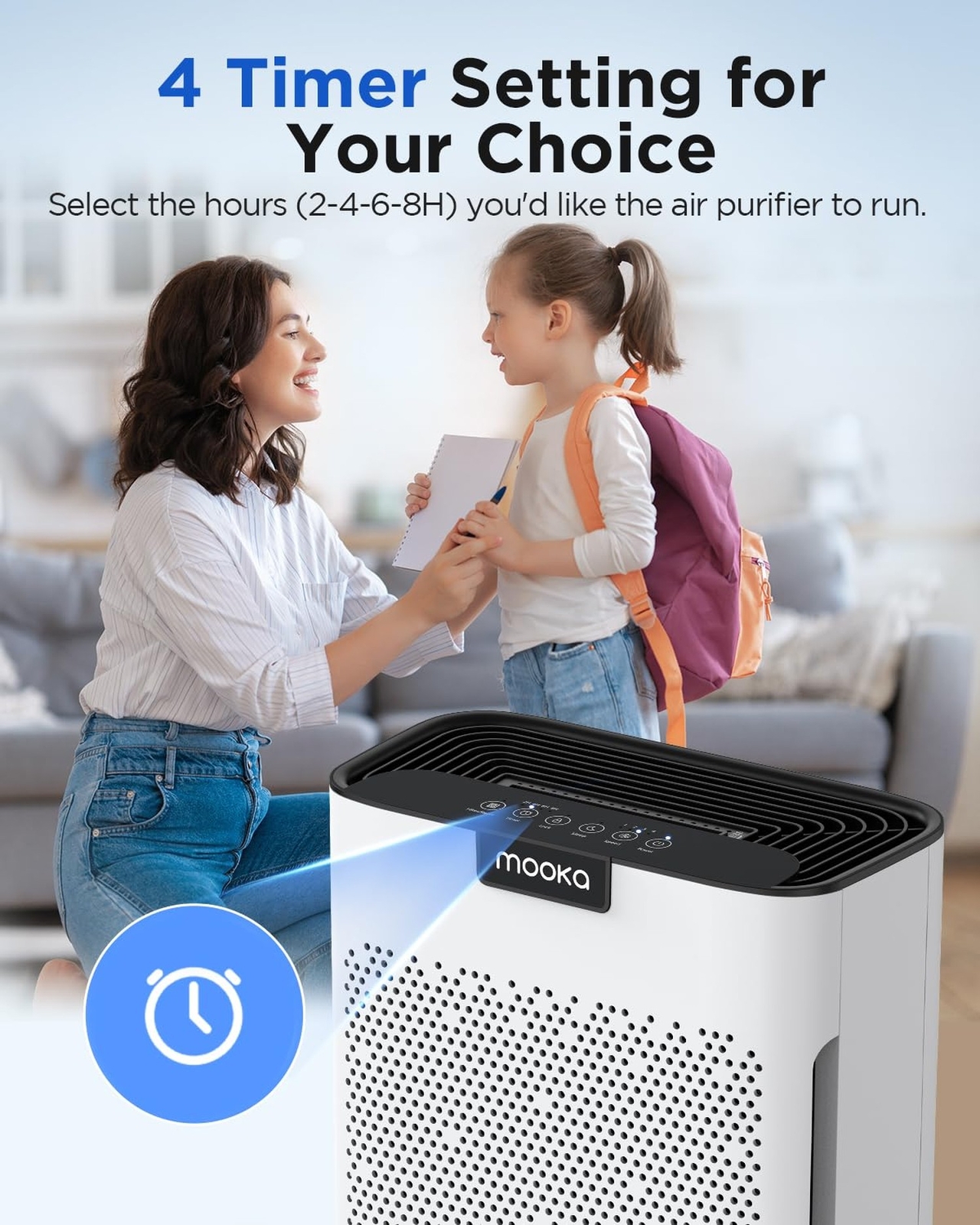 Air Purifiers for Home Large Room 2200 Ft² with Washable Filters, MOOKA H13