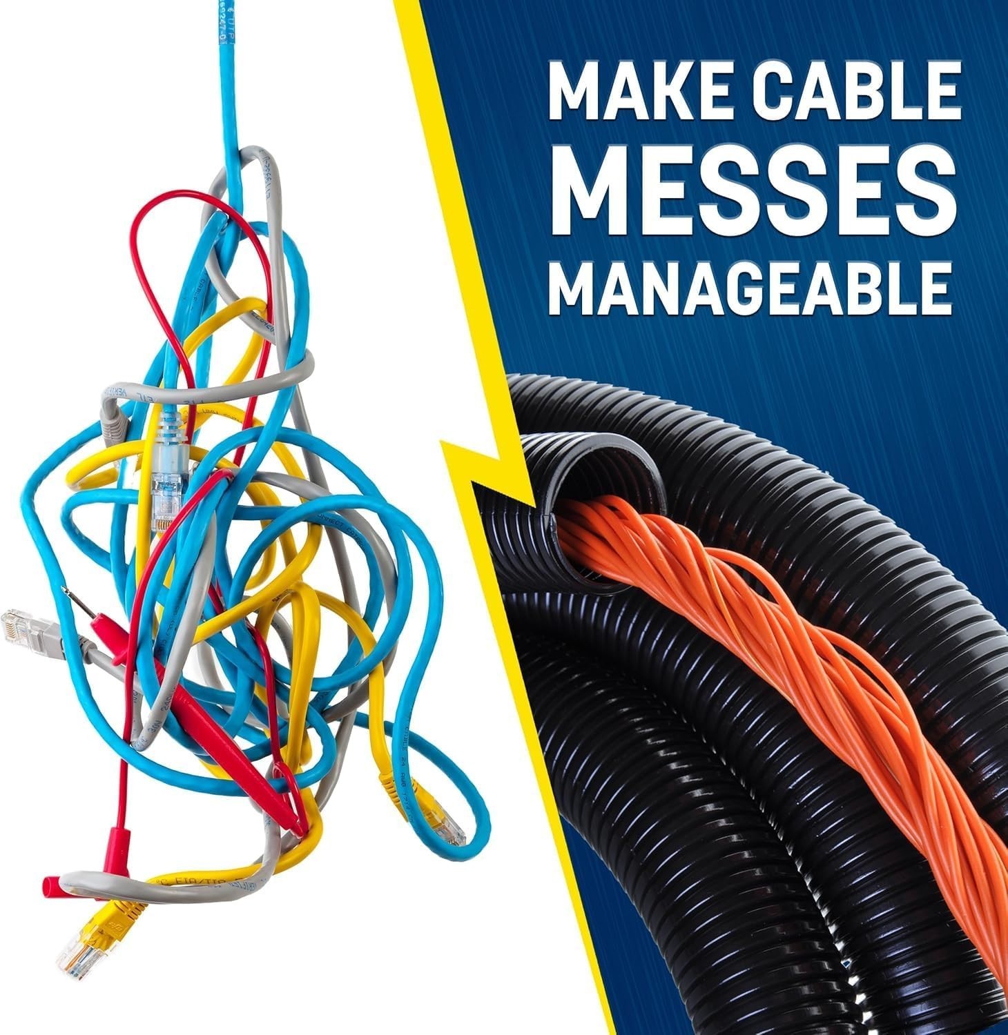 Ribbed 1/2” x 25ft Wire Protection Loom – Suitable for Indoor and Outdoor Use