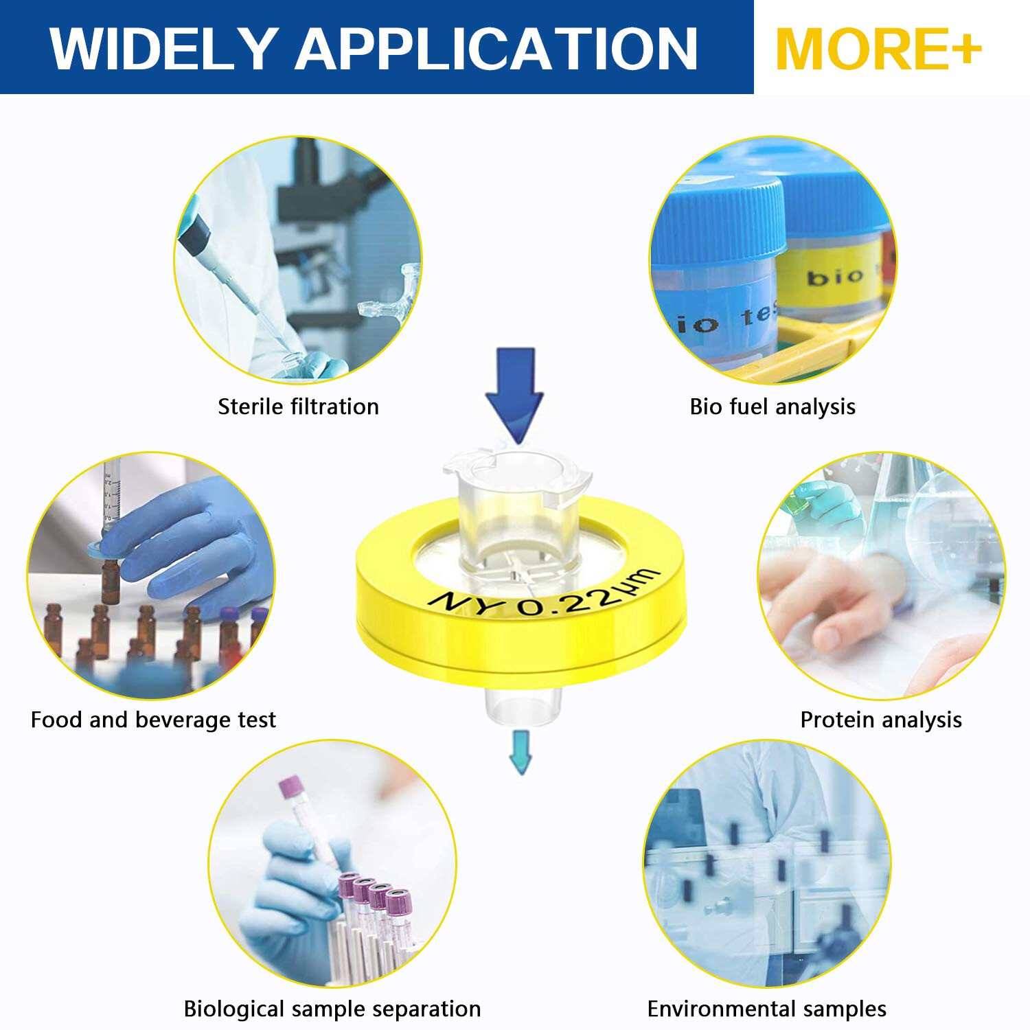 100PCS Nylon NY Syringe Filter 13mm 25mm Diameter 0.45 um 0.22 μm Pore Size HPLC
