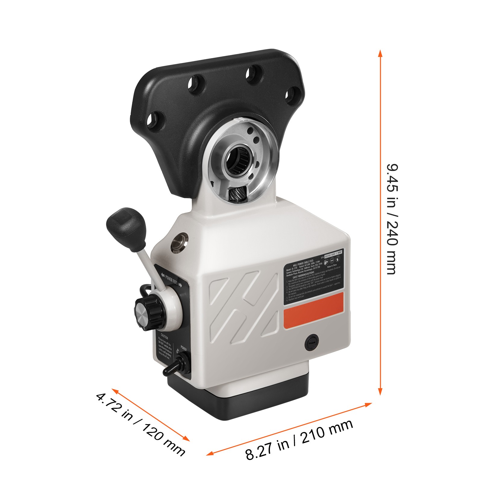 Power Feed X-Axis 150 Lbs Torque for Bridgeport Type Milling Machines 0-200 RPM