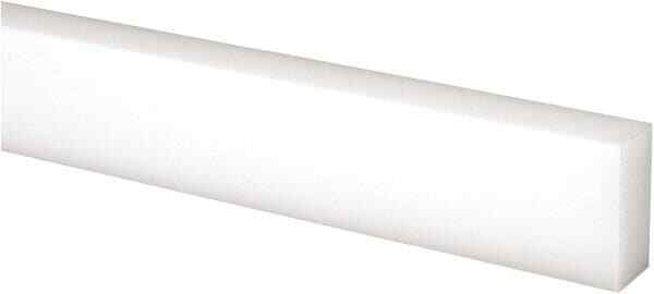 UHMW Polyethylene Bar, 2″ Wide x 1/2″ High x 60″ Long (±10%), Off-White Color