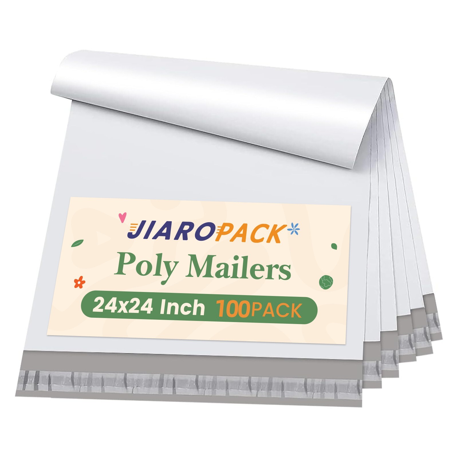 Large Poly Mailers 24×24 100Pc White Shipping Bag Plastic Package Bags Self-Seal