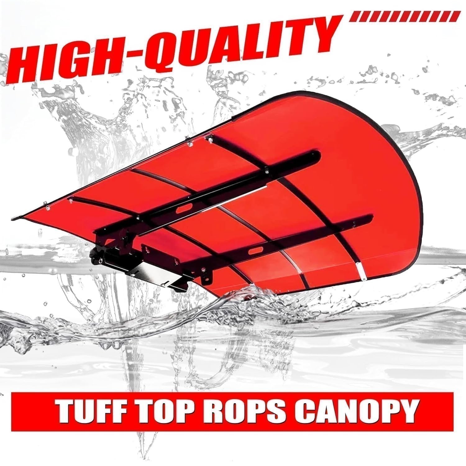 Heavy Duty Red Tractor Canopy 48″ x 52″ For 2″ x 2″ 2″ x 3″ ROPS Sun Shield
