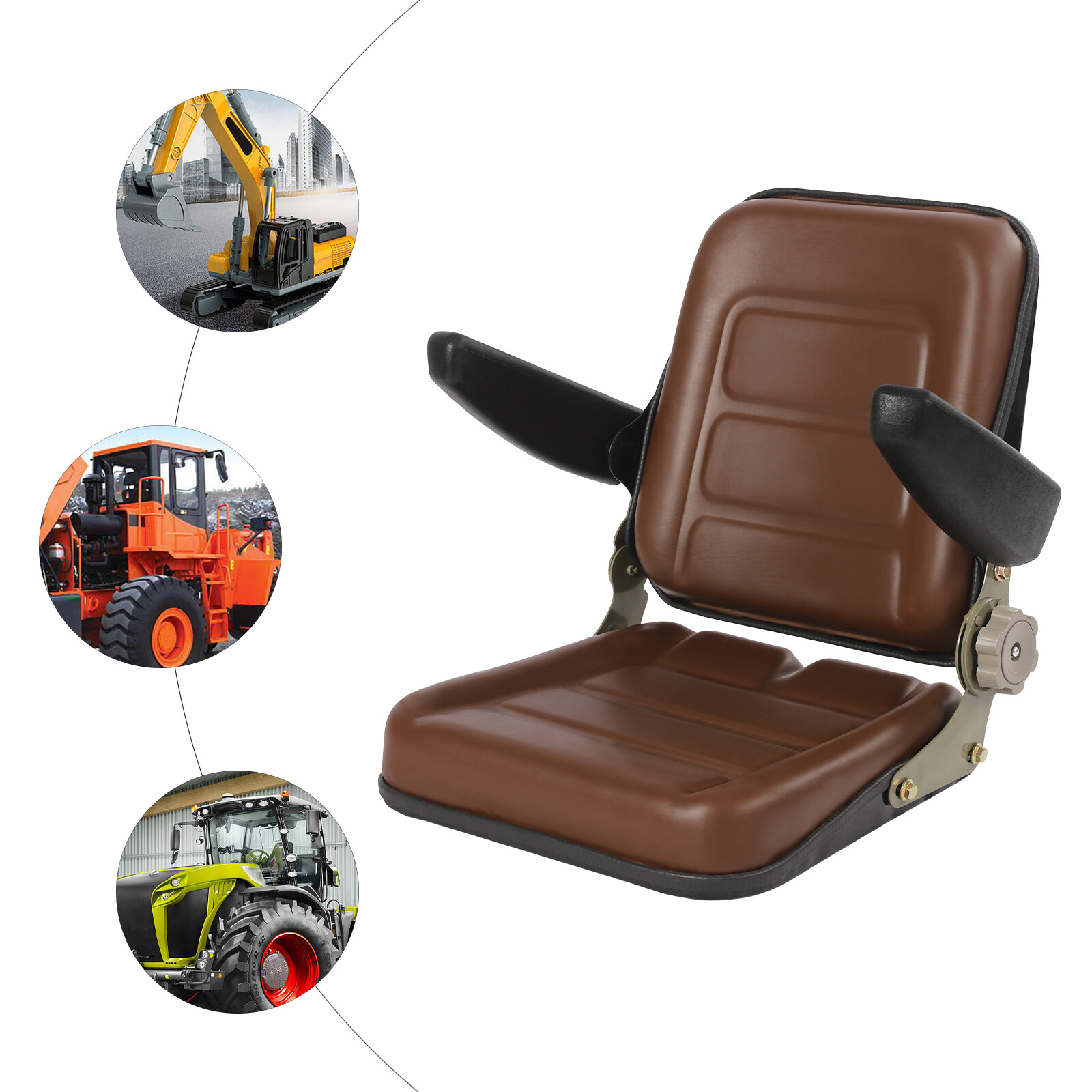 Tractor Forklift Seat SUSPENSION FORKLIFT SEAT with Adjustable Backrest+Armrest