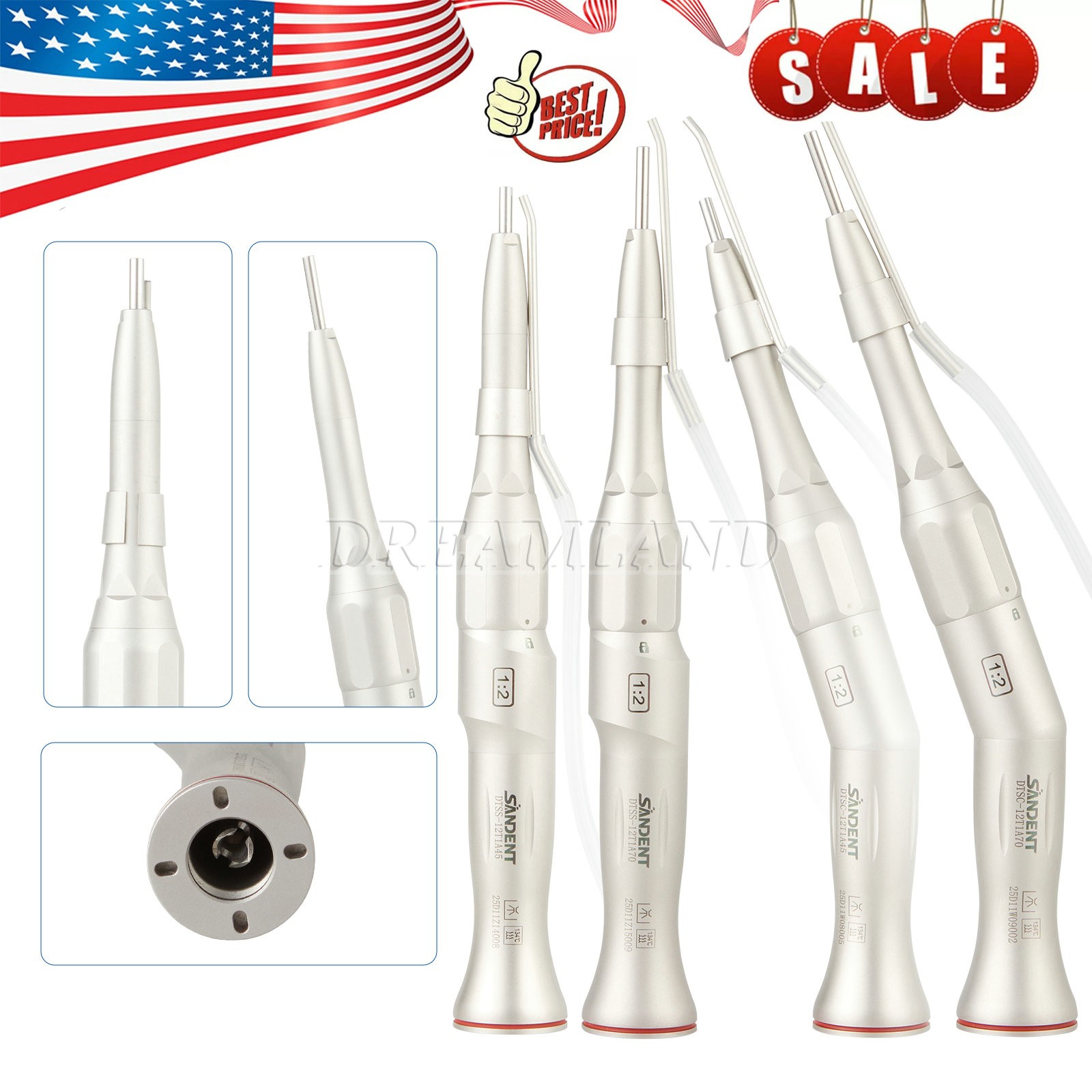 Dental Surgical Handpiece 20° Angle Straight Attachment 1:2 E-type NSK Style