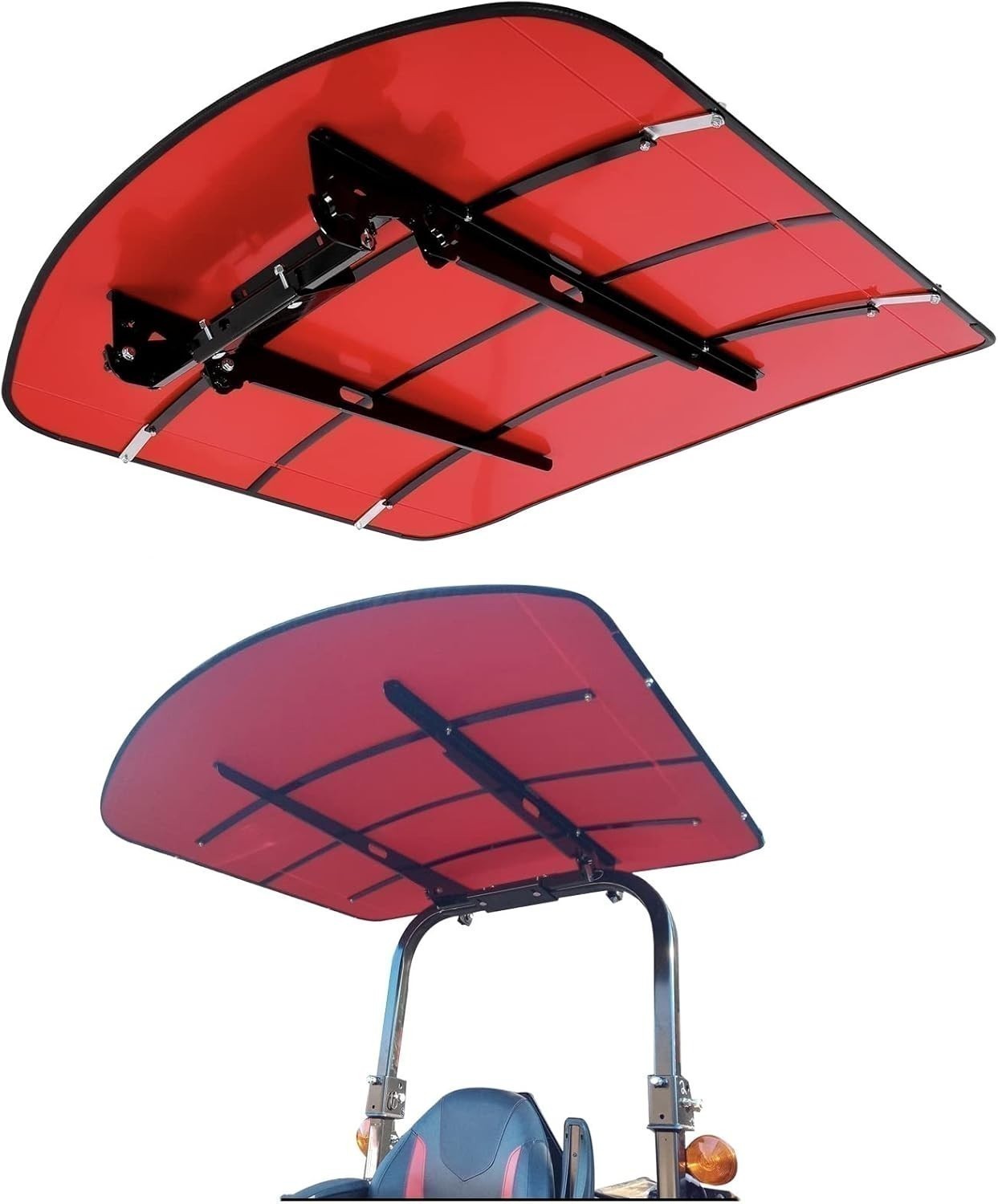 Heavy Duty Red Tractor Canopy 48″ x 52″ For 2″ x 2″ 2″ x 3″ ROPS Sun Shield