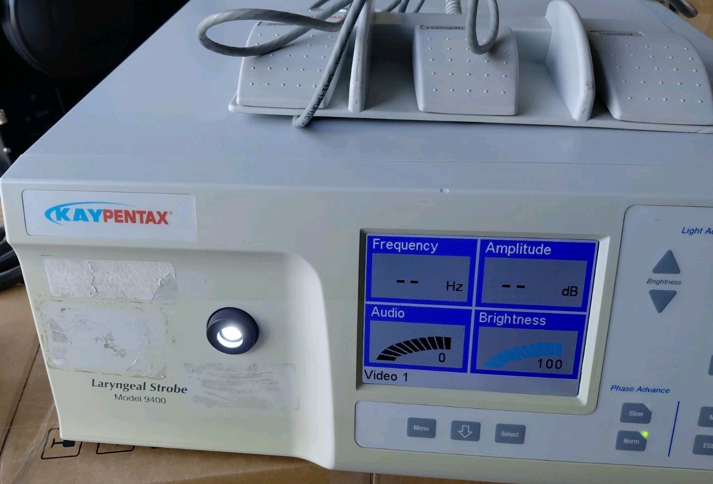 Pentax Model 9400 Laryngeal Strobe Light Source & Footpetal