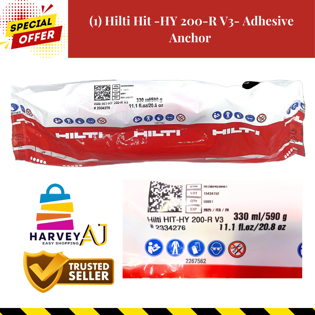 HILTI HIT-HY 200-R V3 ADHESIVE ANCHOR 11.1 fl oz/330ml #2334276 EXP. April 2025