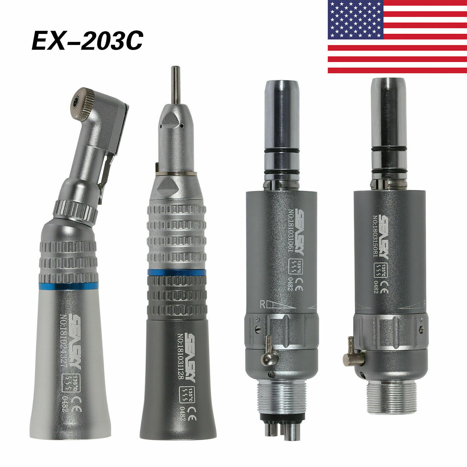 NSK Style Dental Slow Low Speed Handpiece Straight Contra Angle Air Motor 4/2H