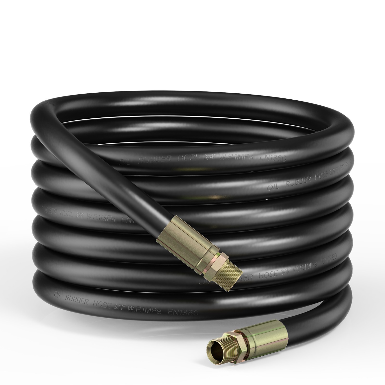3/4″ x 20ft Diesel Fuel Hosewith Carbon Steel Male NPT Fittings Farm Fuel Hose