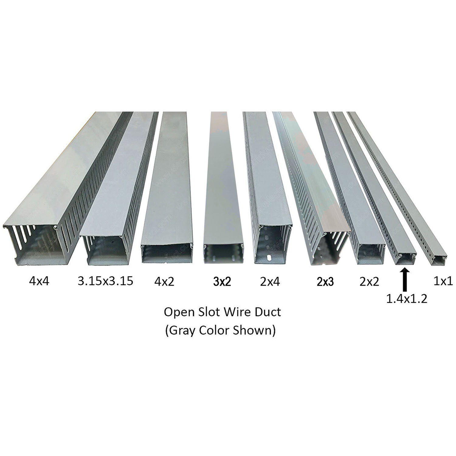 Electriduct Open Slot PVC Wire Duct – 1″x1″, 2″x2″, 3″x3″, 4″x4″ Options & Color