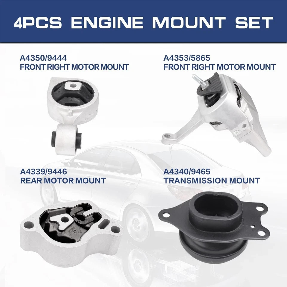 2007-2017 Altima 2.5L Auto Transmission Engine Motor Mount 4-Piece Set